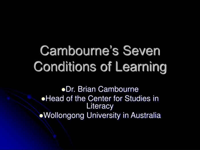 Cambourne's 8 conditions of learning