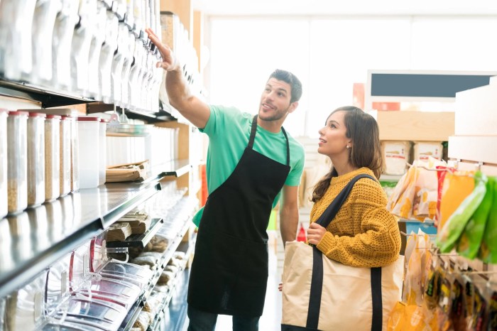 A customer approaches a store associate annoyed