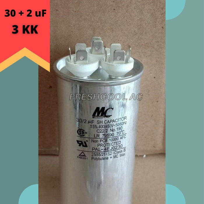 The total capacitance of two 15uf capacitors in series is