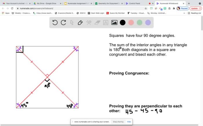 Prove that the diagonals of kite uvwx are perpendicular