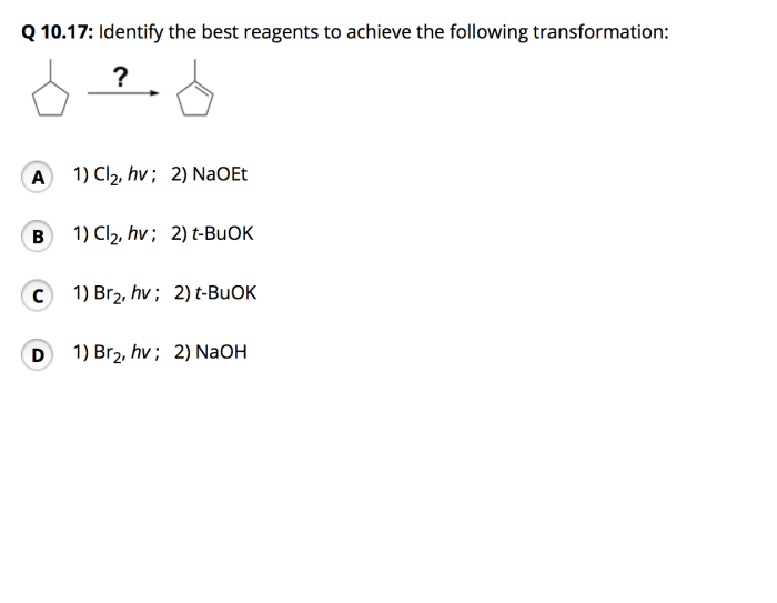 Identify the reagents that will achieve the following transformation