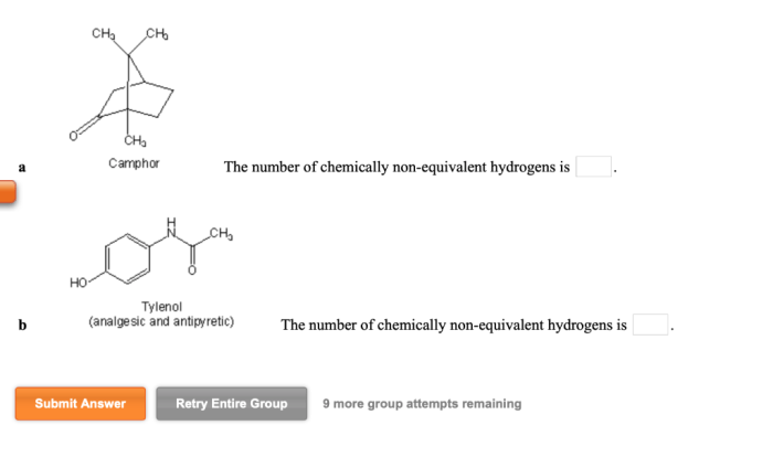 The number of chemically non-equivalent hydrogens is